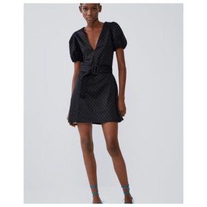 Zara - Puff Sleeve Polka Dot Dress